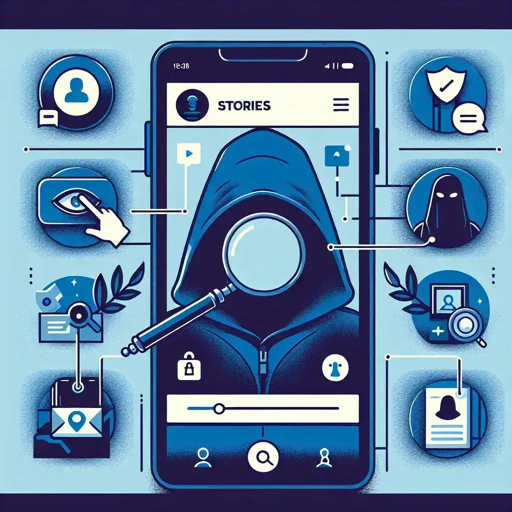 "Anonymous Instagram story viewer tools displayed on a smartphone screen, showcasing various applications for discreetly viewing Instagram stories without revealing identity."