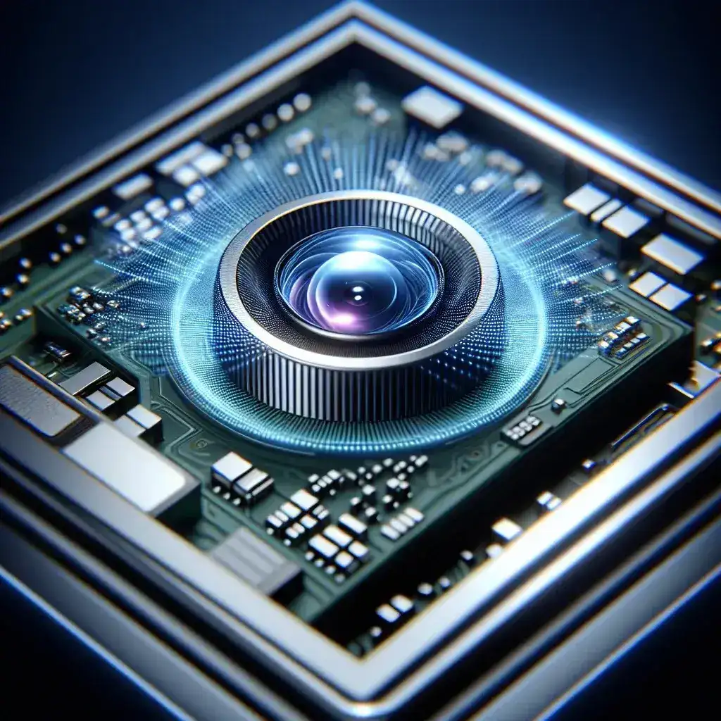 "Sony AI-enhanced low-light camera sensor showcased at tech exhibition, highlighting innovative features for smartphone photography"